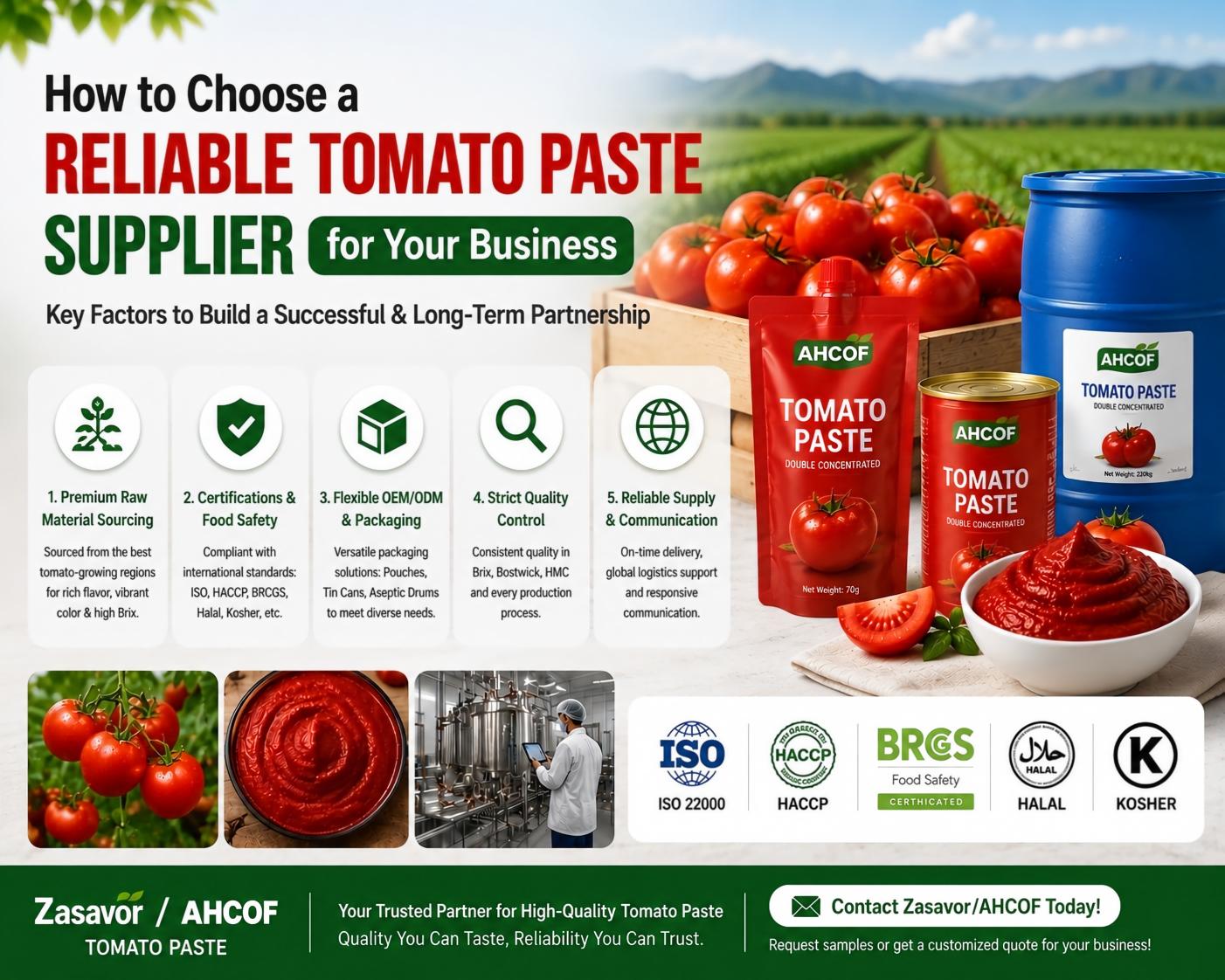 Comment choisir un fournisseur fiable de concentré de tomates pour votre entreprise