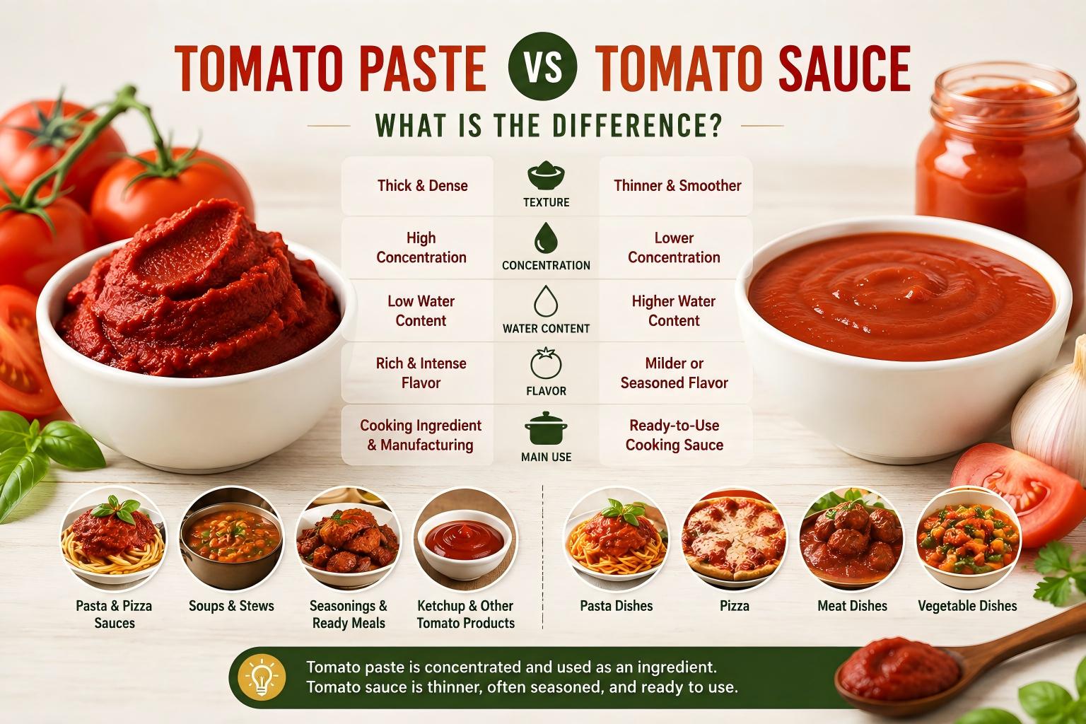 Concentré de tomates ou sauce tomate : peut-on intervertir l’un et l’autre ?