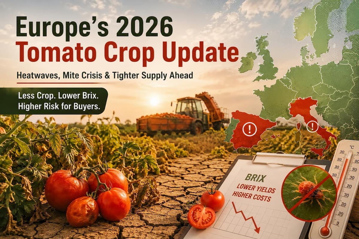 Pénurie de concentré de tomates en Europe en 2026 : pourquoi les acheteurs se tournent vers les fournisseurs chinois